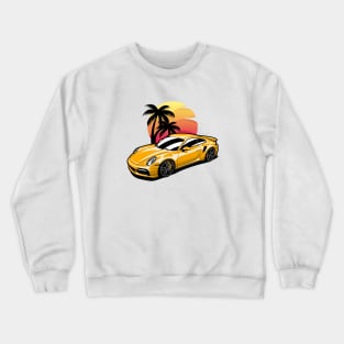 Yellow 911 Turbo S Palms Sunset Crewneck Sweatshirt